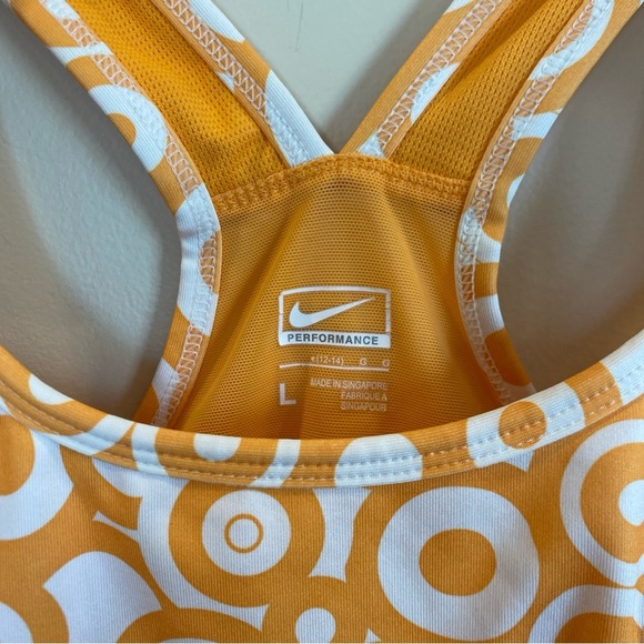 Nike Preformance Tennis Tank Top Racer Back Orange Womens Large Built In Bra - Picture 2 of 7